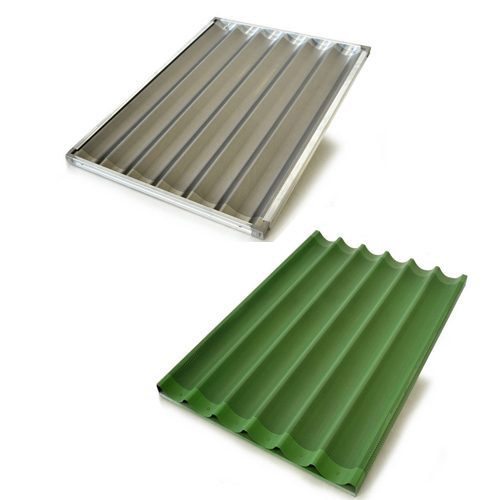 Teglie alluminio ondulate 60x40-60x80 forate, teflonate, non teflonate